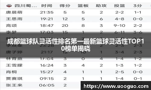 成都篮球队灵活性排名第一最新篮球灵活性TOP10榜单揭晓